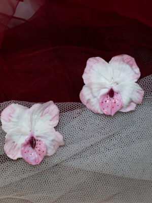 pendientes orquidea hecho a mano
