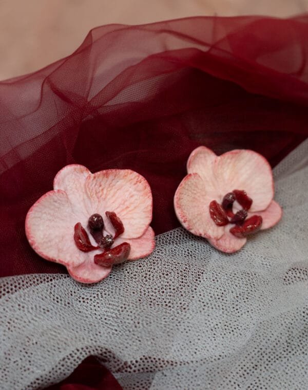 Pendientes orquídea Granate